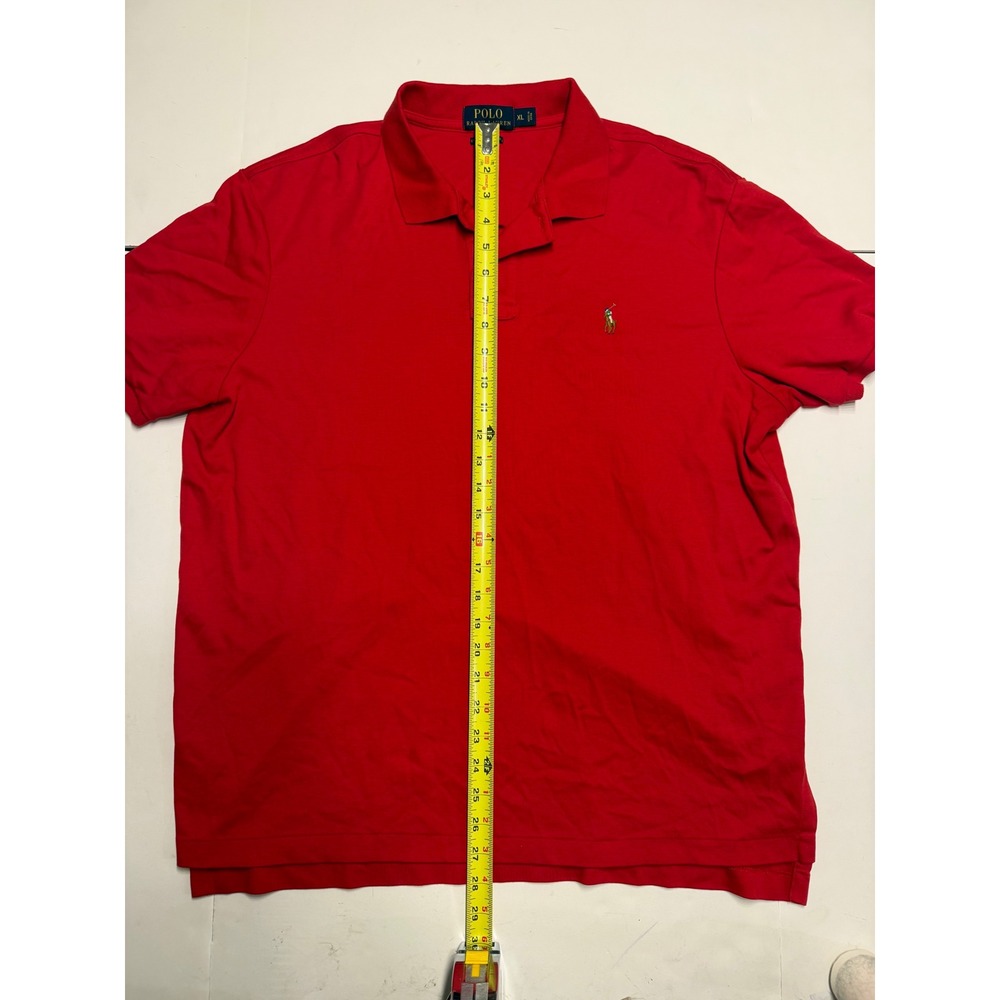 Polo Ralph Lauren Mens XL Red Pima Soft Touch Cotton Short Sleeve Polo Shirt - Picture 5 of 7